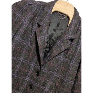 Karizma East LTD. Ladies Vintage Black Plaid 90'S Pure Wool Luxury Size‎ 14 Coat